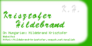 krisztofer hildebrand business card